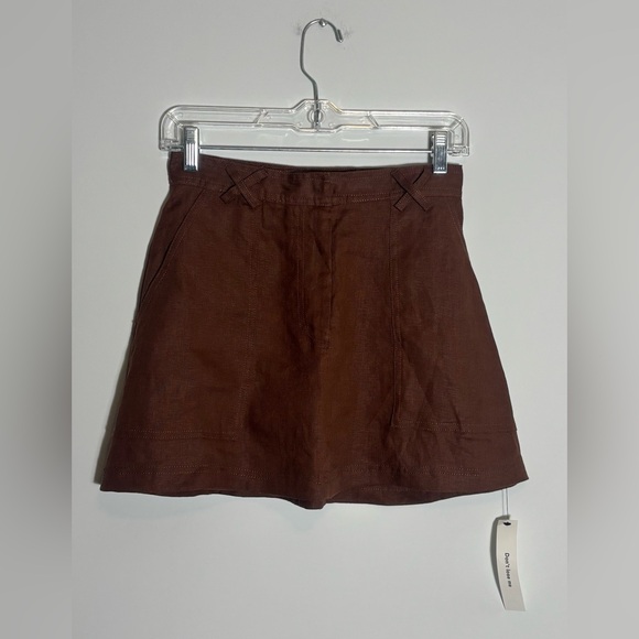 Reformation Etta Linen Skirt – Chocolate Cake – Size 2 (NWT) - Picture 4 of 8